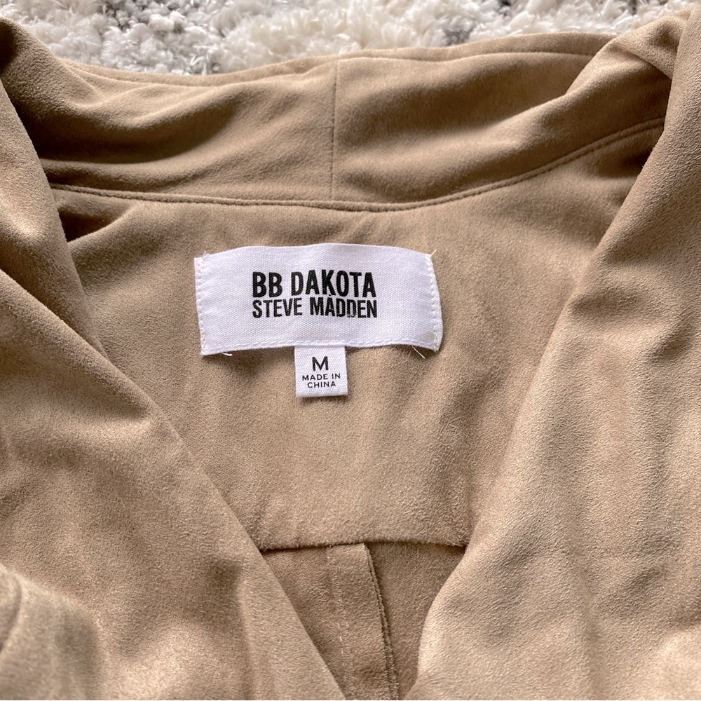 Suede Drape Front Jacket - Picture 3 of 4